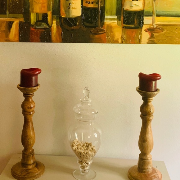 Wooden Candle Stick - Picture 1 of 2
